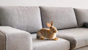 Rabbit Peeing on the Couch