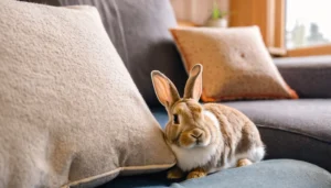 Rabbit Peeing on the Couch